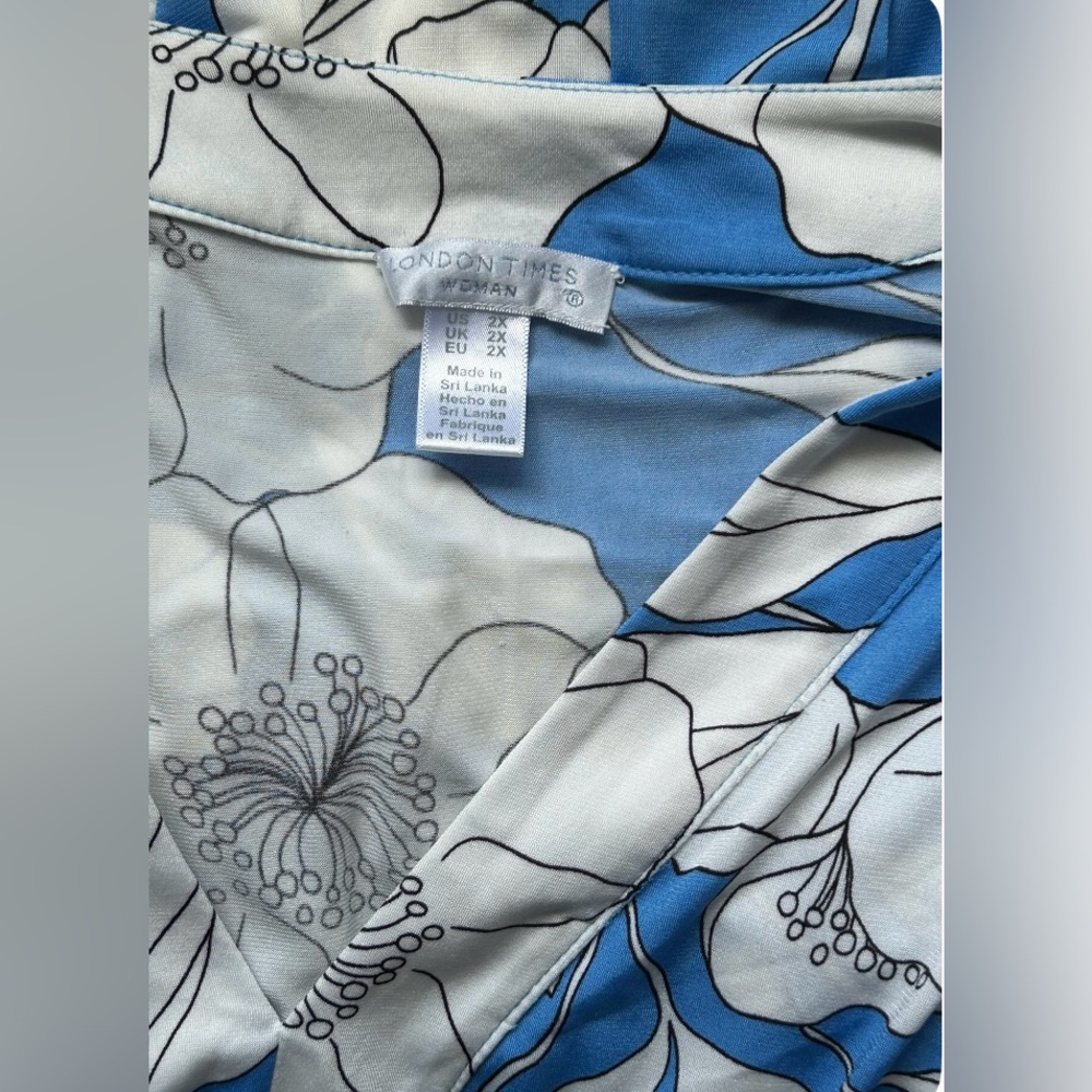 🩵 LONDON TIMES!! DROP SHOULDER MAXI DRESS! LIKE NEW! SIZE 2X - Picture 12 of 13